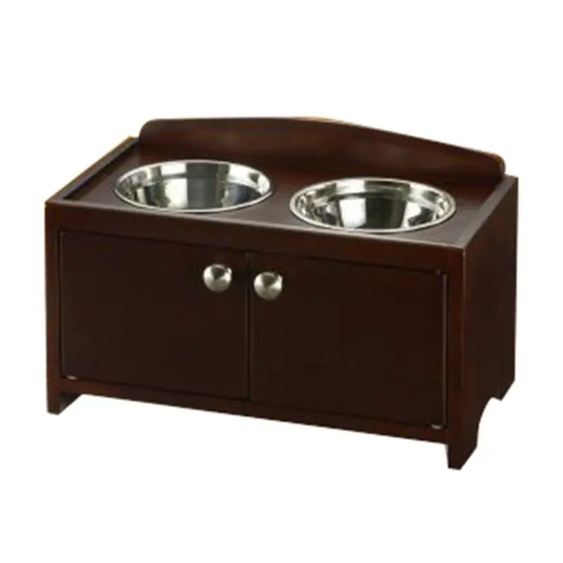 Richell Dark Brown Wooden Pet Feeder
