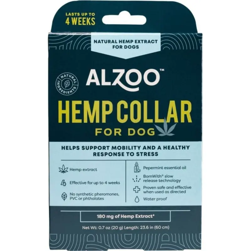 Alzoo Plant Based Hemp Premium Dog Collar 23.6Inl