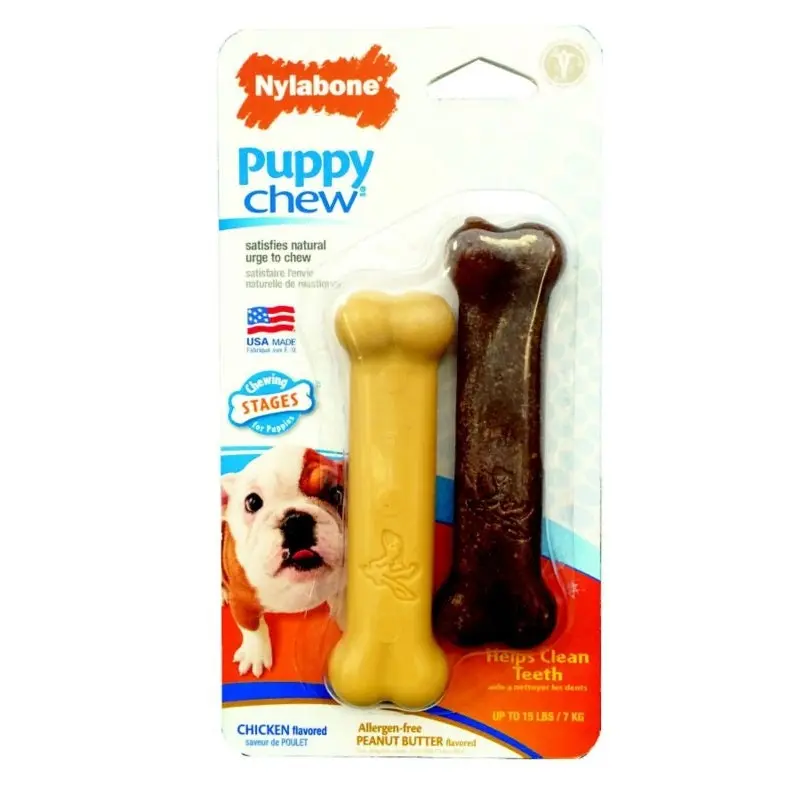 Nylabone Puppy Chew Twin Pack Peanut Butter Flavor