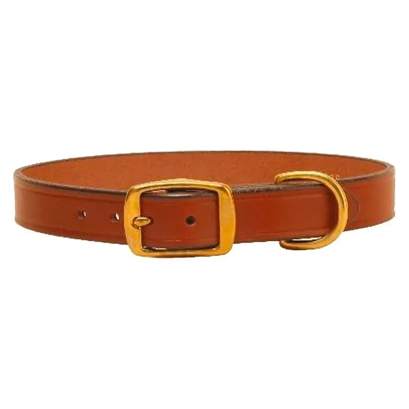 Tory Wide Leather Dog Collar 12in Oakbark