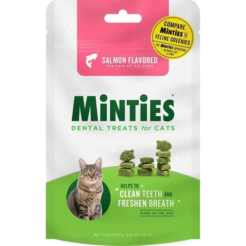 Vetiq Minties Dental Treats For Cats 2.5 Oz Salmon