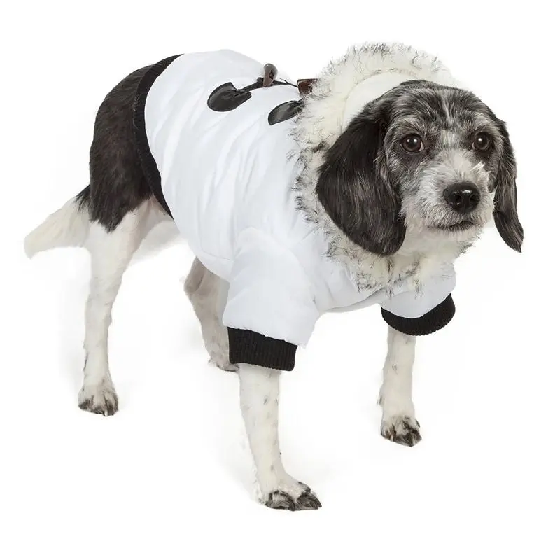 Pet Life Winter White Snow Parka Dog Coat