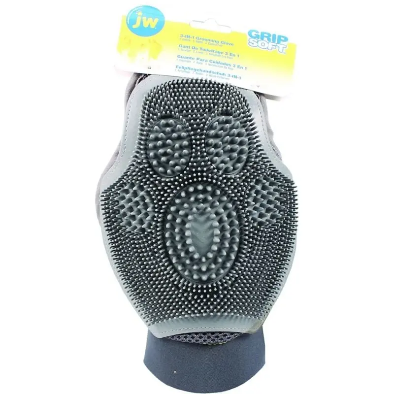 JW Pet 3 in 1 Dog Grooming Glove