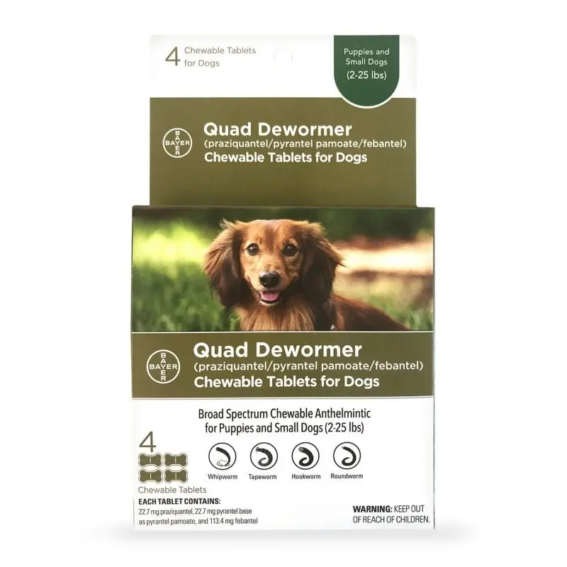 Bayer QUAD Dewormer Small Dog 4ct 22.7mg