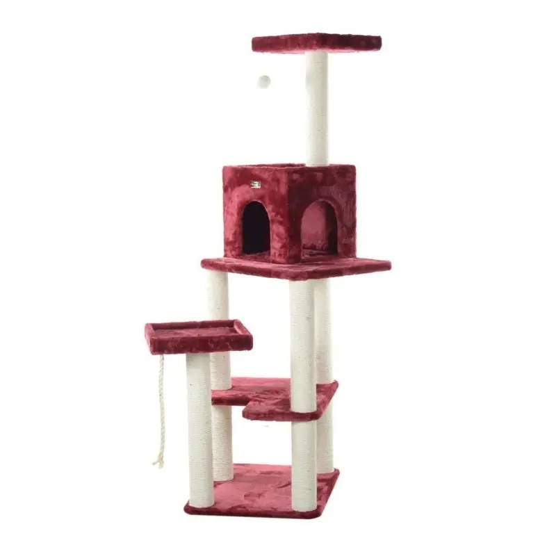 Armarkat Real Wood A6902B Cat Tower Burgundy