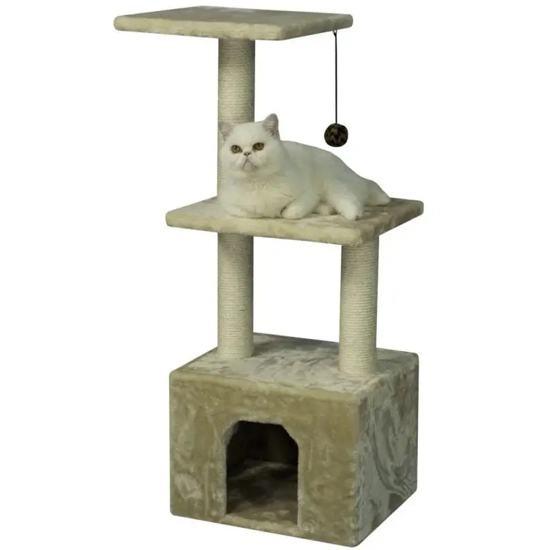 Armarkat Real Wood 3 Tier Cat Condo w Scratch Post
