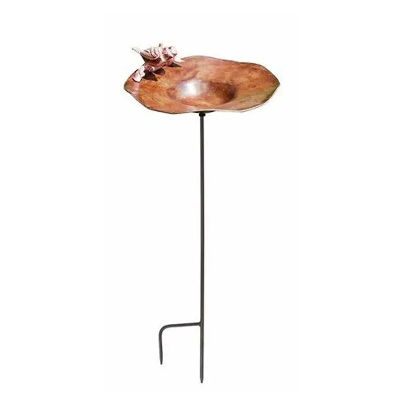 Antiqued Birdbath with Birds