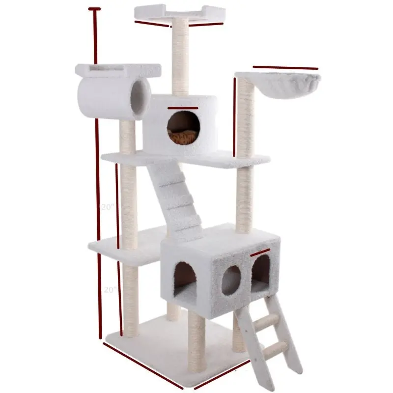 Majestic 73 Inch Bungalow Cat Furniture Tree