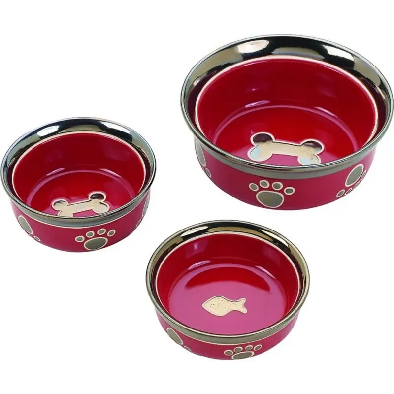 Spot Ritz Copper Rim Cat Dish 5 Black