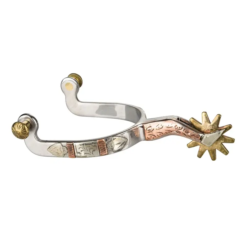 Tabelo SS Mens Gal Leg Spurs with Engraved Overlay