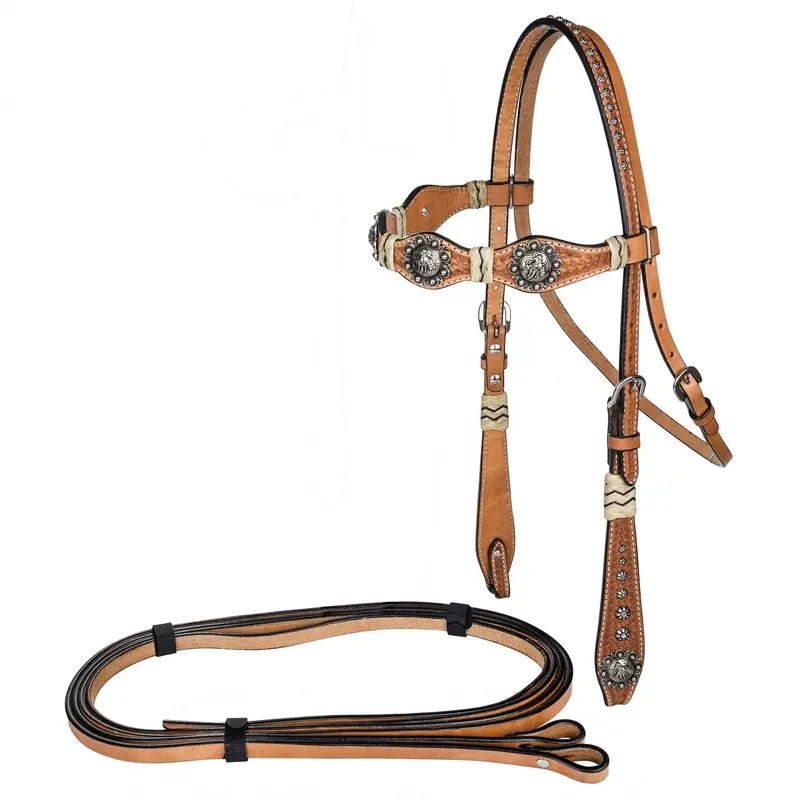 Tabelo Scalloped Bridle with Rawhide Light Oil