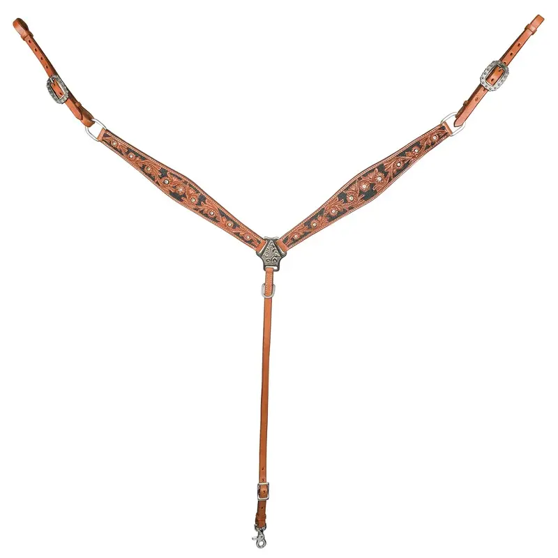 Tabelo Filagree Breast Collar with Studs A Chestnut