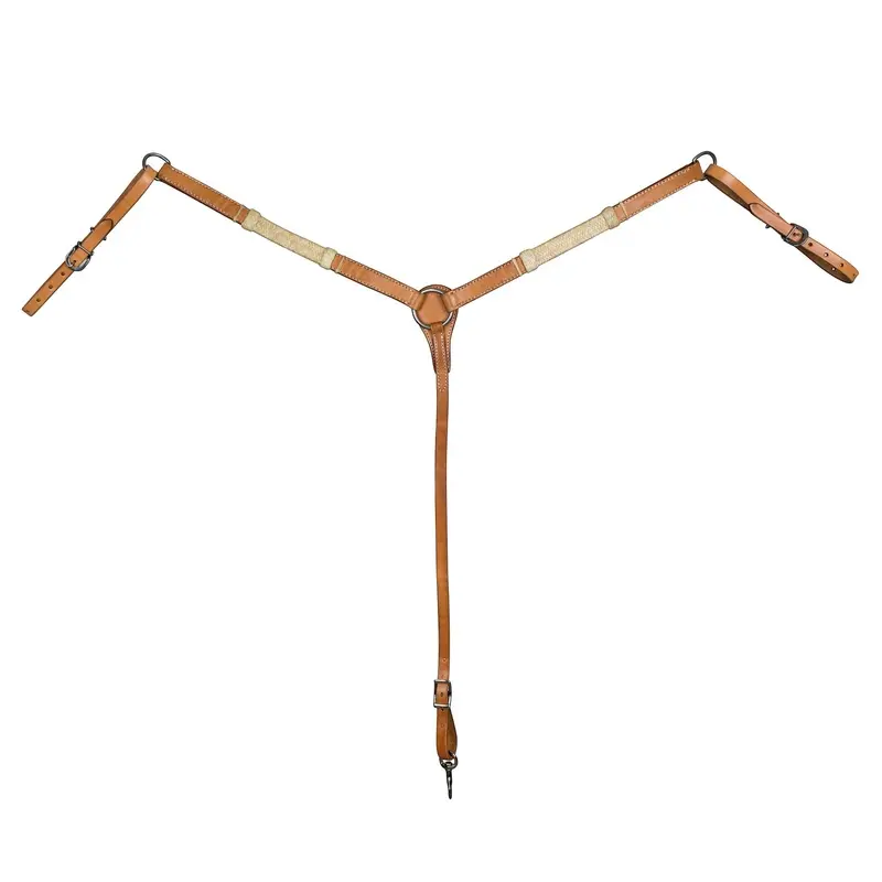 Tabelo Breast Collar with Rawhide Trim Light Oil