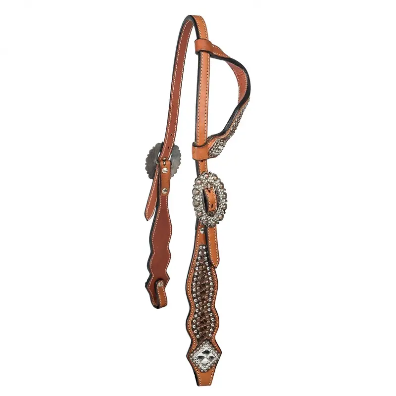 Tabelo One-Ear Headstall Chestnut/Snake