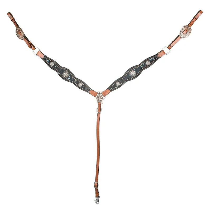Tabelo Scalloped Breast Collar Chestnut/Turq