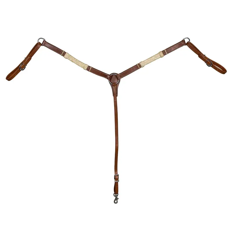 Tabelo Breast Collar with Rawhide Trim Chestnut