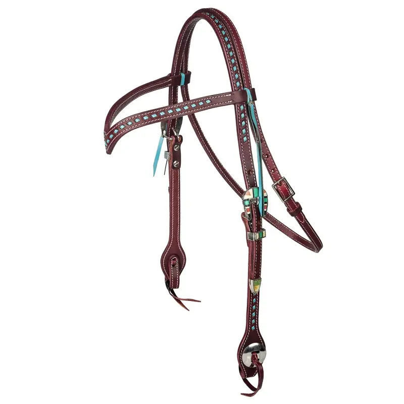 Tabelo V-Brow Headstall with Buckstitch Trim Latigo