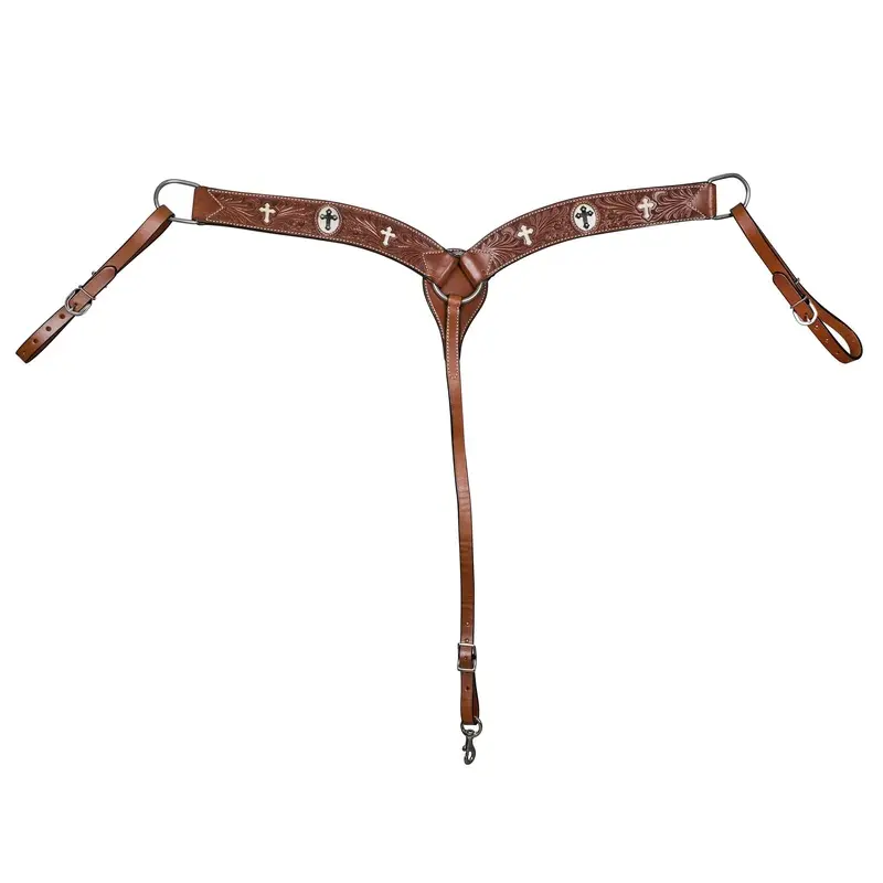 Tabelo Breast Collar with Tool Hair On Cross Inlay