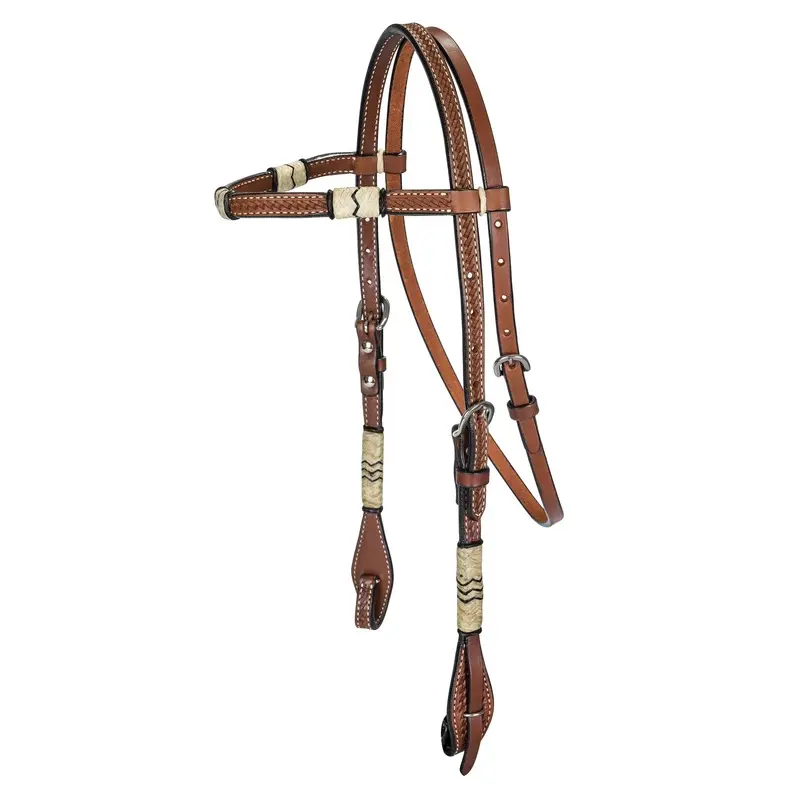 Tabelo Browband Headstall with Rawhide Chestnut