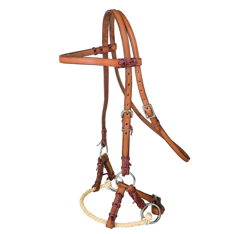 Tabelo Rope Nose Sidepull Chestnut