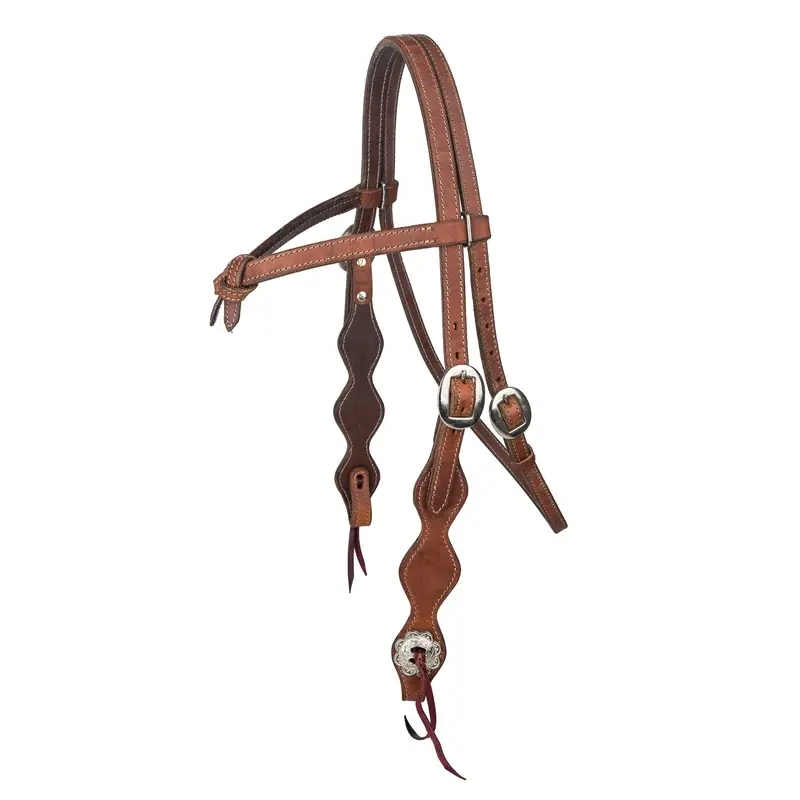 Tabelo Knotted Brow Headstall with Scallop Cheeks