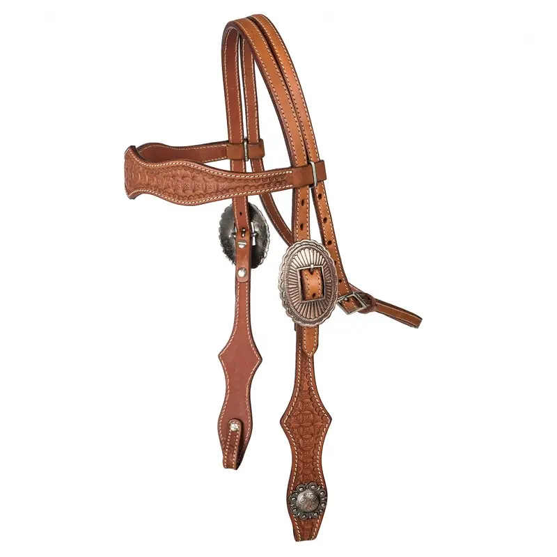 Tabelo Scalloped Brow Headstall with Tool Chestnut