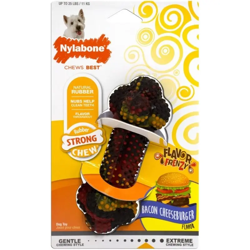 Nylabone Bacon Cheeseburger Rubber Dog Chew