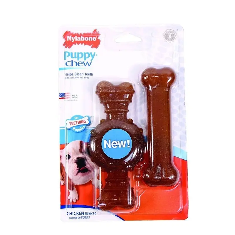 Nylabone Puppy Chew Wolf Twin Pack Ring/Flexi