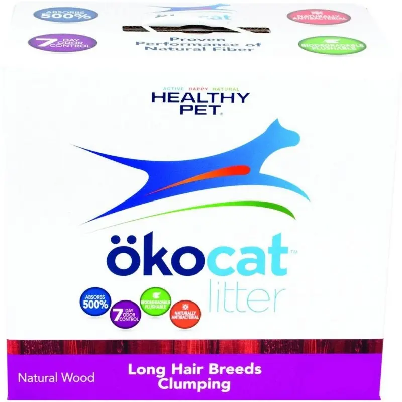 Okocat Nat Wood Cat Litter Long Hair 13.5lb