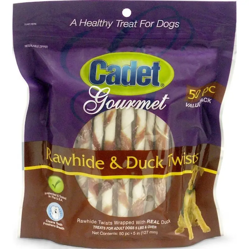 Cadet Gourmet Rawhide Duck Twist Sticks-50 Pk