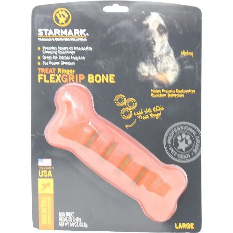 Treat Ringer Flexgrip Bone LG