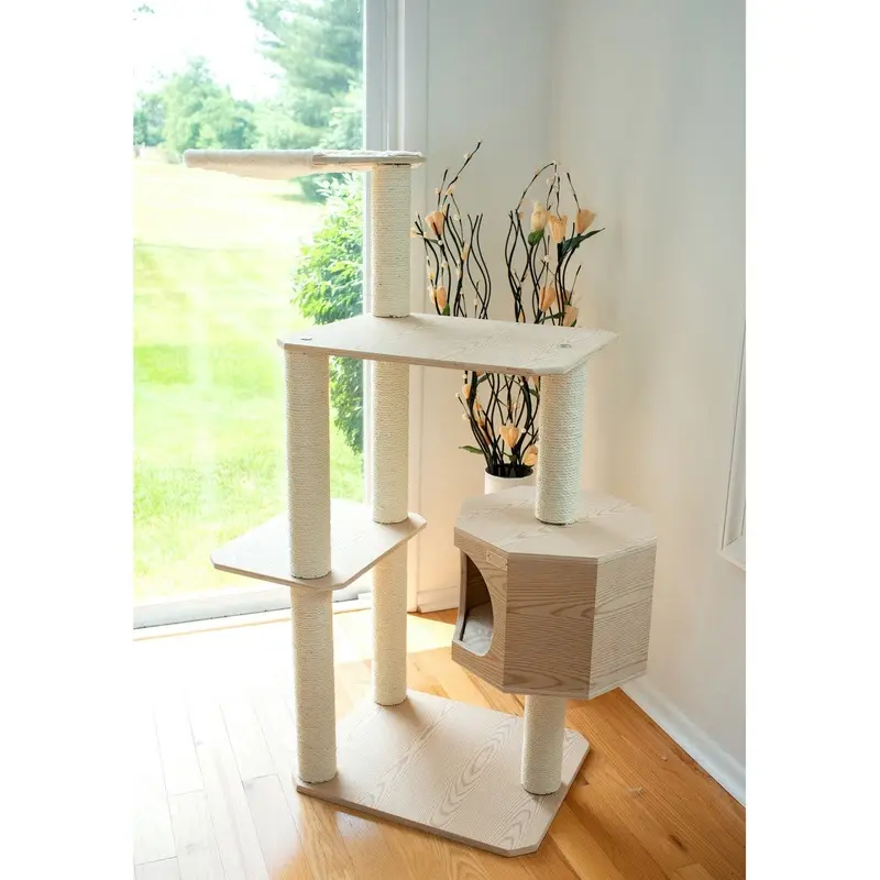 Armarkat Premium Real Wood Cat Tree Tower 54in