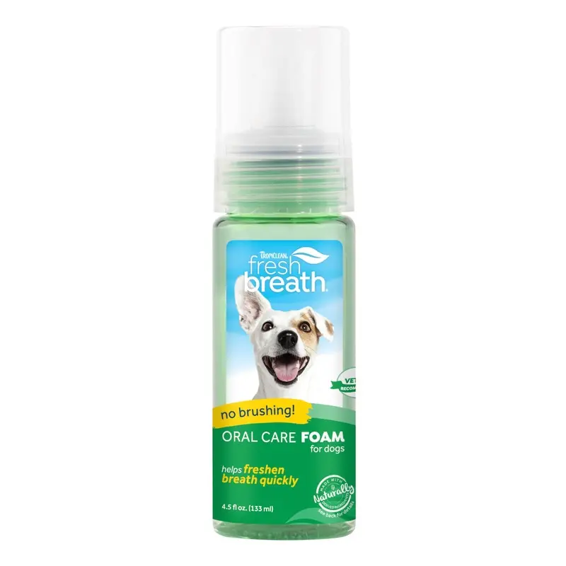TropiClean Fresh Breath Mint Foam for Pets, 4.5oz