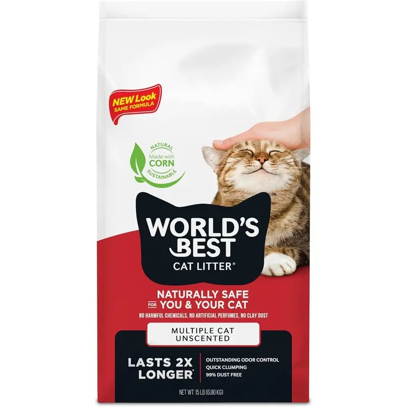 World's Best Cat Litter 15lb Multiple Cat Unscented