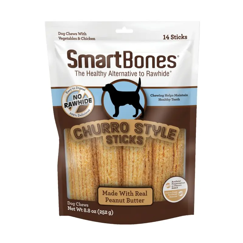 Smartbones Dog Treat Churro and Peanut Butter Large 14pk
