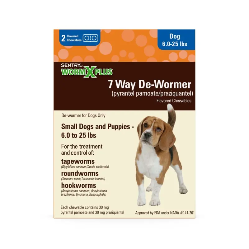 Sentry WormX Plus 7 Way DeWormer Dog SM 2CT