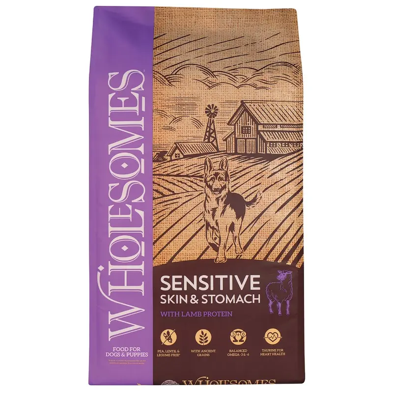 Wholesomes Sensitive Skin & Stomach with Lamb Protein Dry Dog Food 30 lb