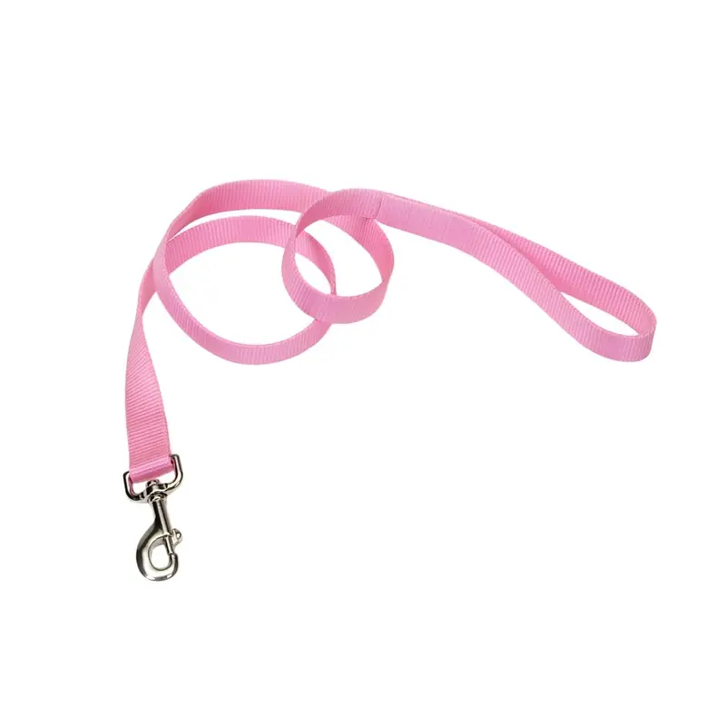 Coastal Single-Ply Dog Leash, Light Pink 1" x 6'