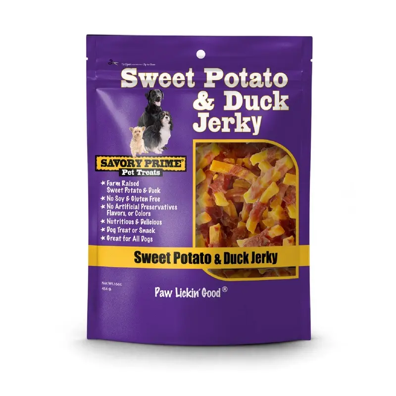 Savory Prime Duck and Sweet Potato Jerky Dog Treat 16oz