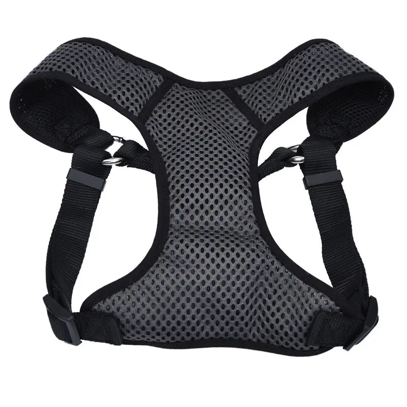 Comfort Soft Sport Wrap Adjustable Dog Harness, Grey with Black, X-Small - 5/8" x 16"-19"