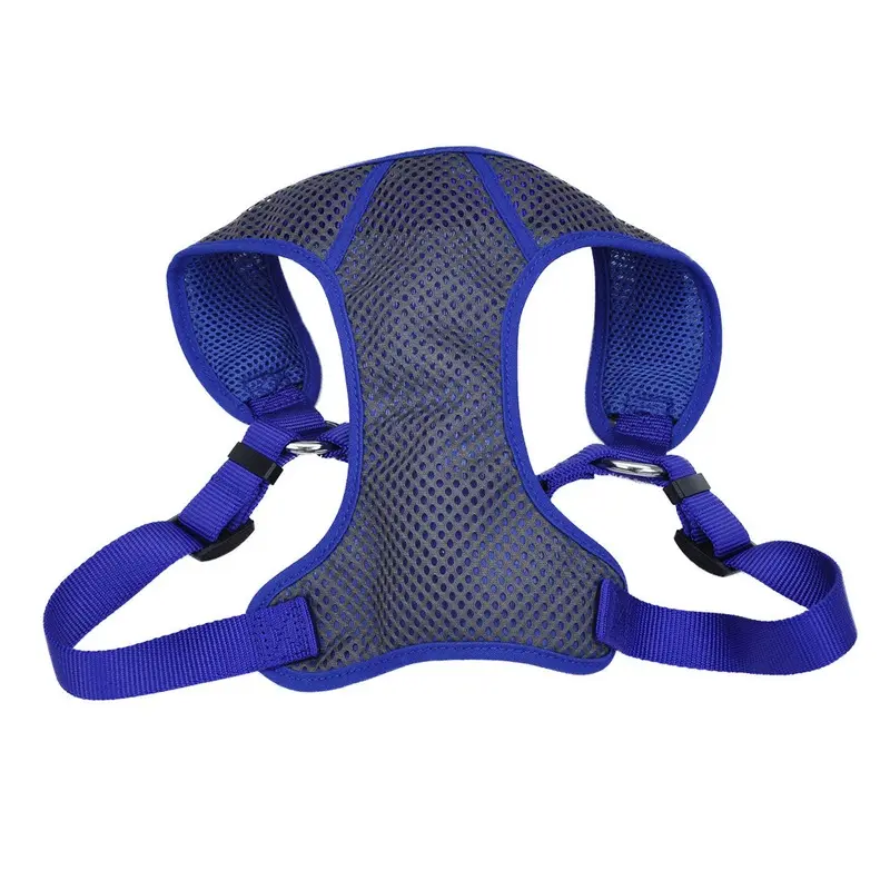 Comfort Soft Sport Wrap Adjustable Dog Harness, Grey with Blue, X-Small - 5/8" x 16"-19"