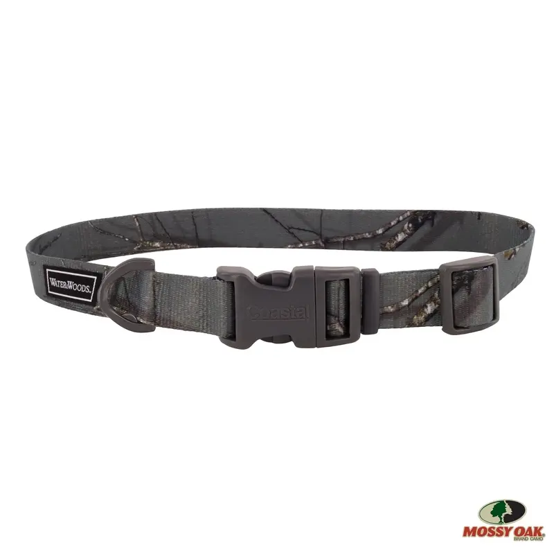 Water & Woods Adjustable Dog Collar, Country Roots Evergreen, Small - 3/4" x 10"-14"