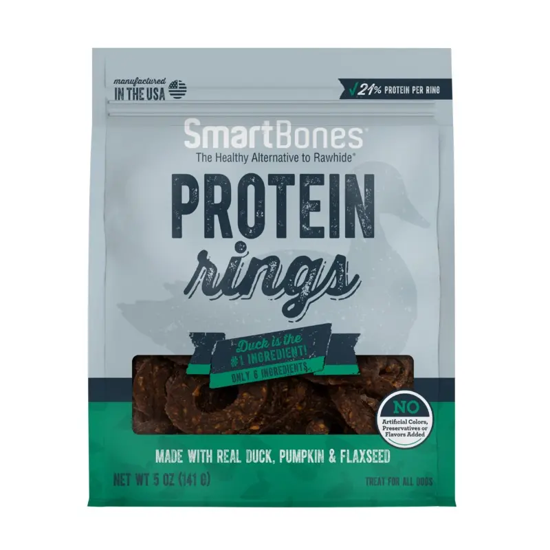 SmartBones Protein Rings Duck, Flax Seed & Pumpkin 5oz