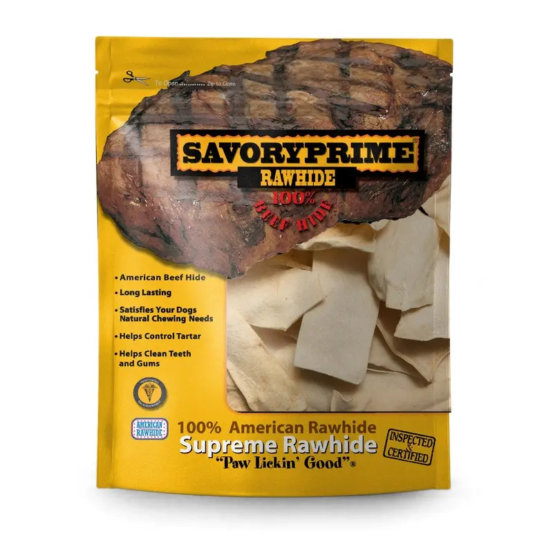 Savory Prime Natural Rawhide Chips for Dogs - 1 lb.