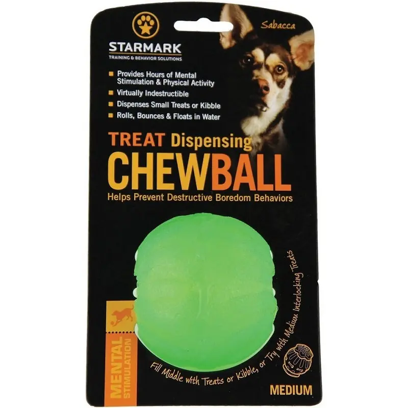 Starmark Treat Dispensing Chew Ball Dog Toy