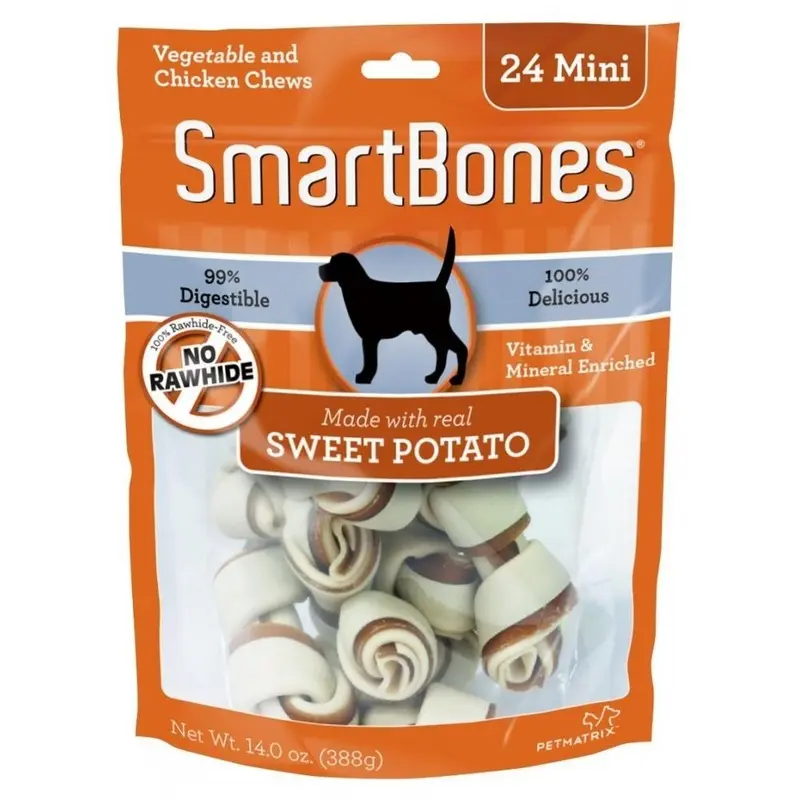 SmartBones Mini Sweet Potato Chew Bones Dog Treats