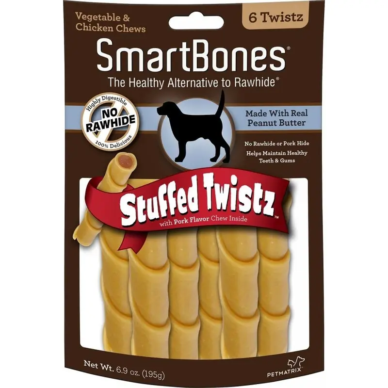 SmartBones Stuffed Twistz Peanut Butter Chew Dog Treats