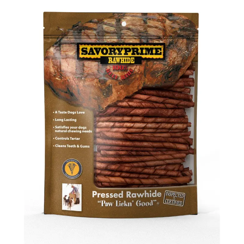 Savory Prime 5" Twist Sticks Beef for Dogs - 100 pk
