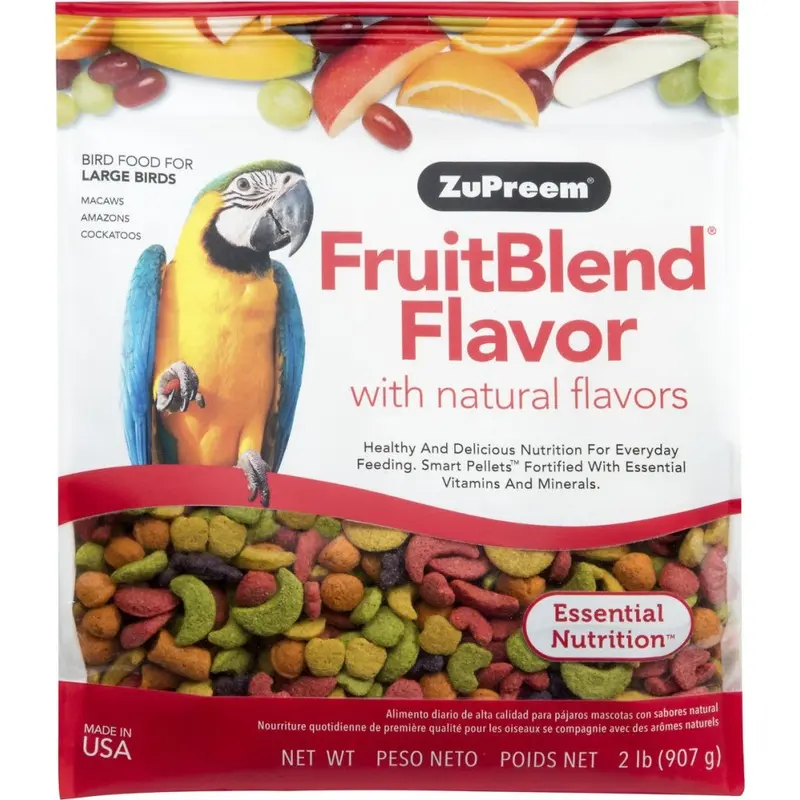 Zupreem FruitBlend Flavor Food with Natural Flavors for Large Birds