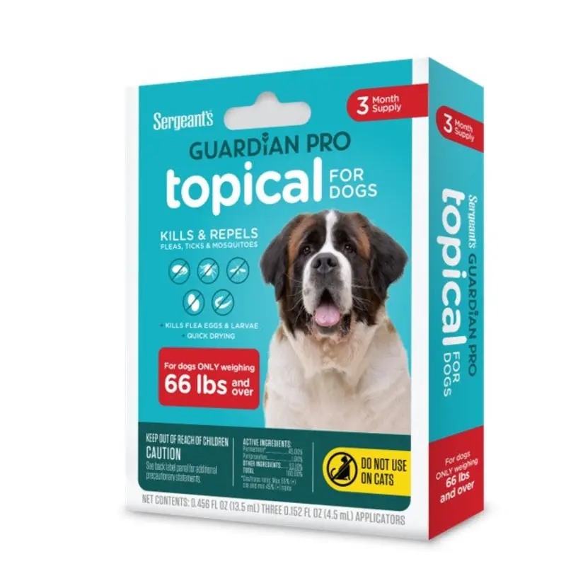Sergeant's Guardian PRO Flea & Tick Topical for Dogs 3 Count